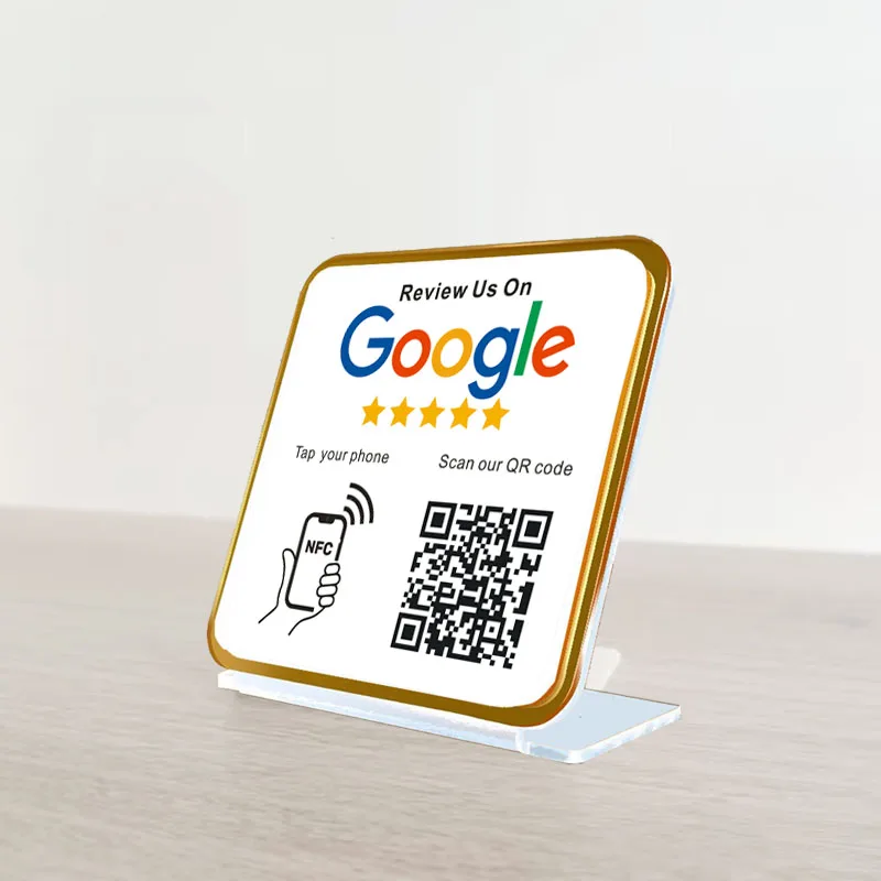 Подставка для NFC с индивидуальной печатью для ресторана, парикмахерской, NFC, обзор Google, подставка для карт NFC