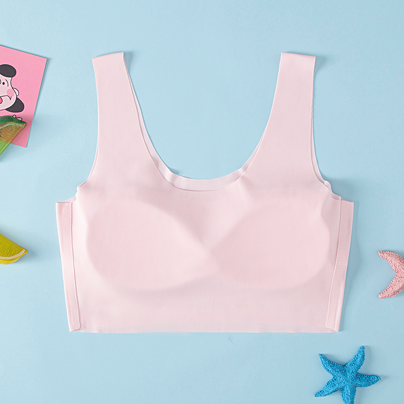 Reggiseno da ragazza in tinta unita, gilet da sviluppo per ragazze, reggiseno sottile senza cuciture, biancheria intima comoda e versatile per studentesse