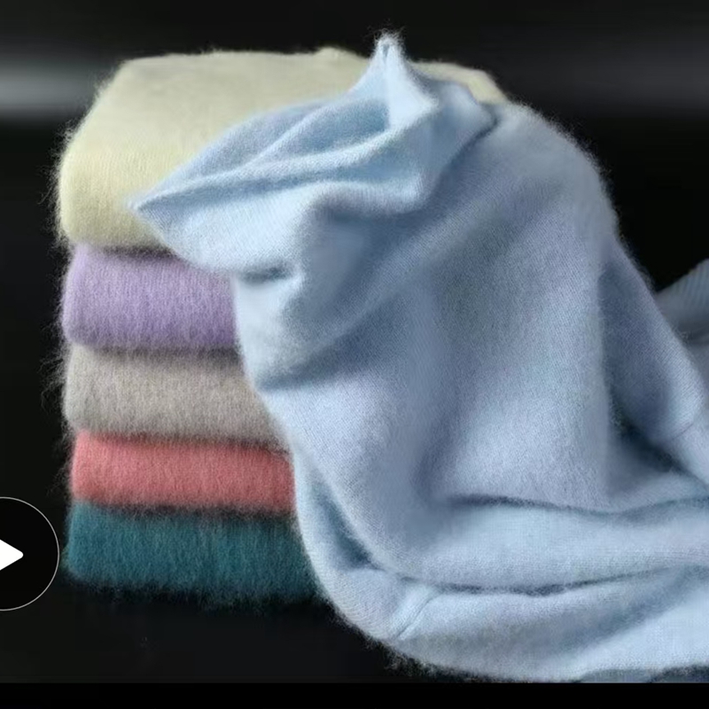 Осень и зима, новый 100% чистый норковый кашемировый свитер, женский пуловер с ворсовым воротником, тонкий свитер, вязаная нижняя рубашка