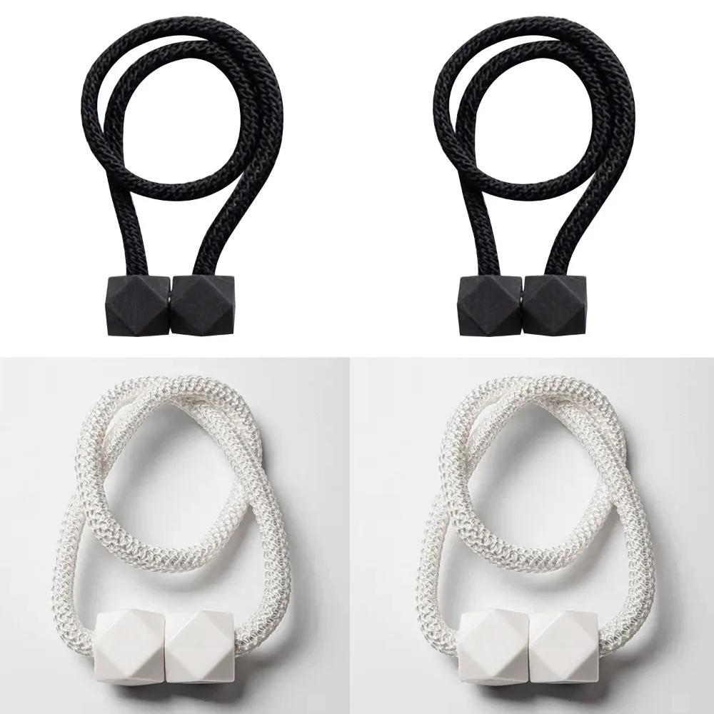 4 pçs cortina tiebacks com ímã forte design de corda grossa para o quarto sala estar cozinha durável plástico decoração para casa acessório