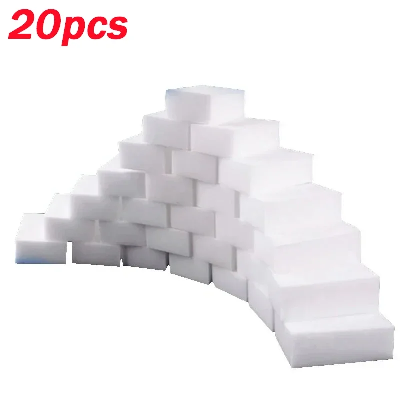 20 unids/lote esponja mágica borrador esponja de melamina blanca para lavar platos cocina baño Oficina limpiador Herramientas de limpieza 100*60*20mm