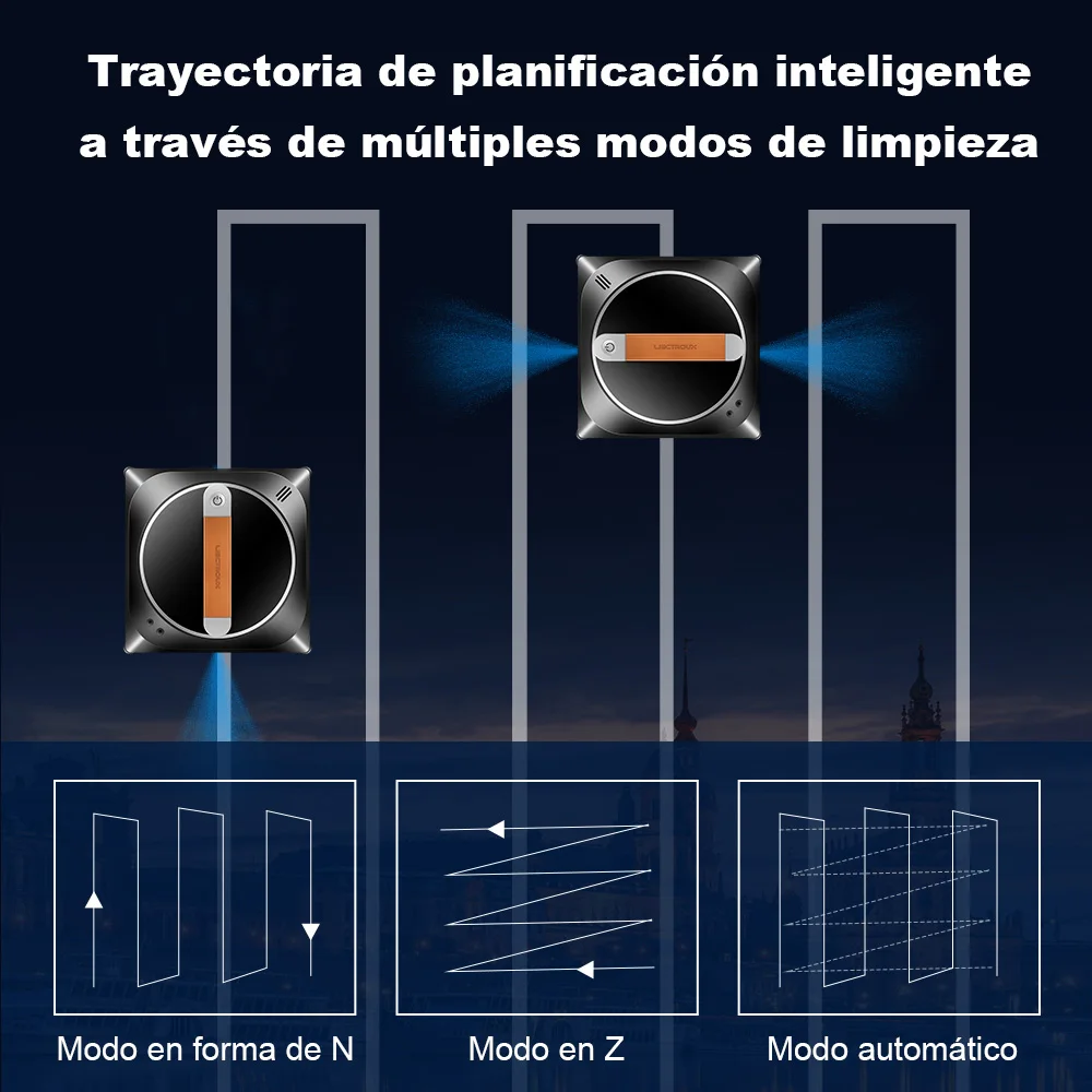 (Código de cupón: EUEU03) Ventana robot de limpieza Liectroux YW910, Doble Rociado de Agua,Sensor Láser, Robot de Limpieza de Cristales de Pared en el Hogar, Control por Aplicación, de trabajo sin borde, AI mapa de ruta