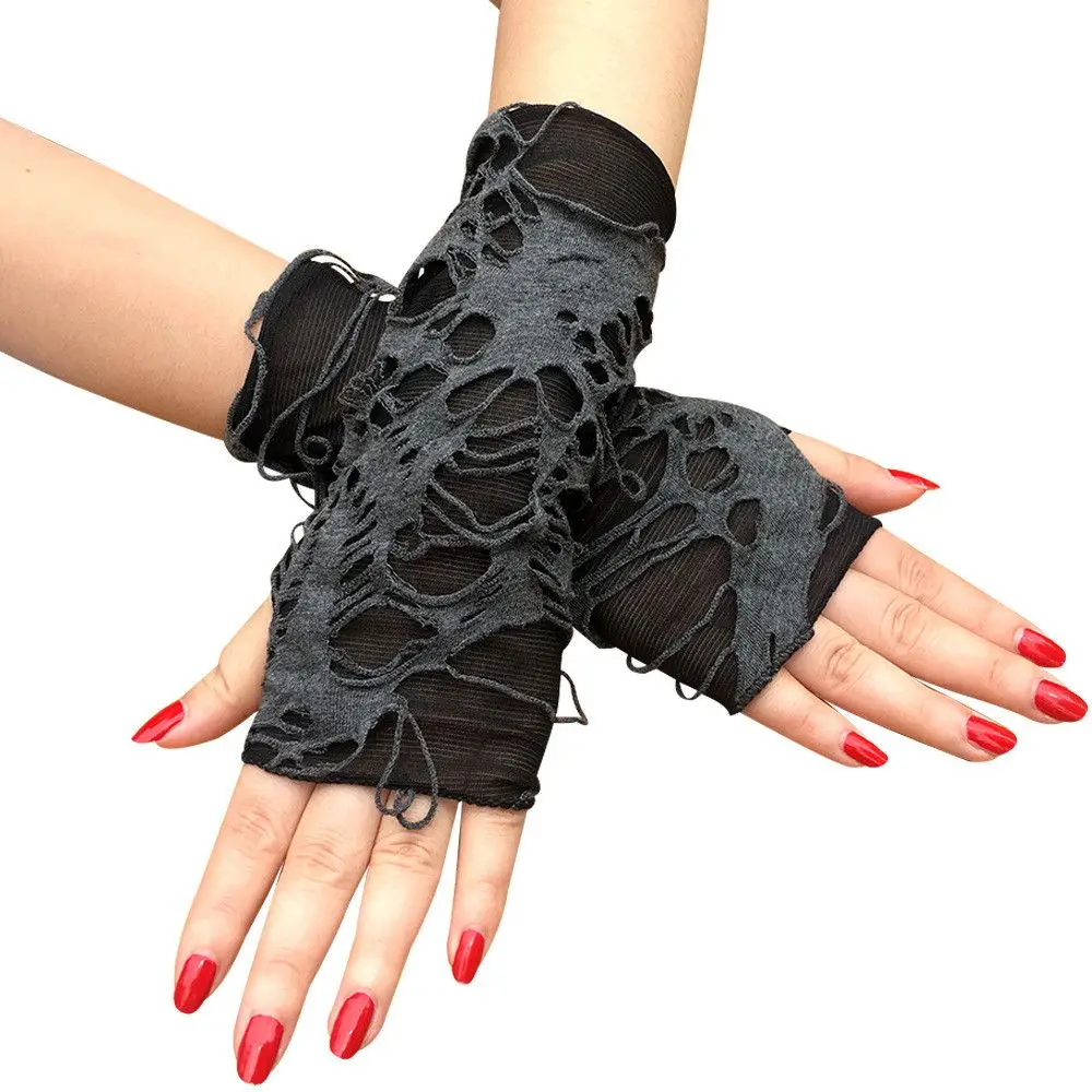Gants gothiques simples sans doigts, unisexe, Design déchiré, extensibles, pour la préparation des fêtes et durables, offre spéciale, nouvelle collection 2024