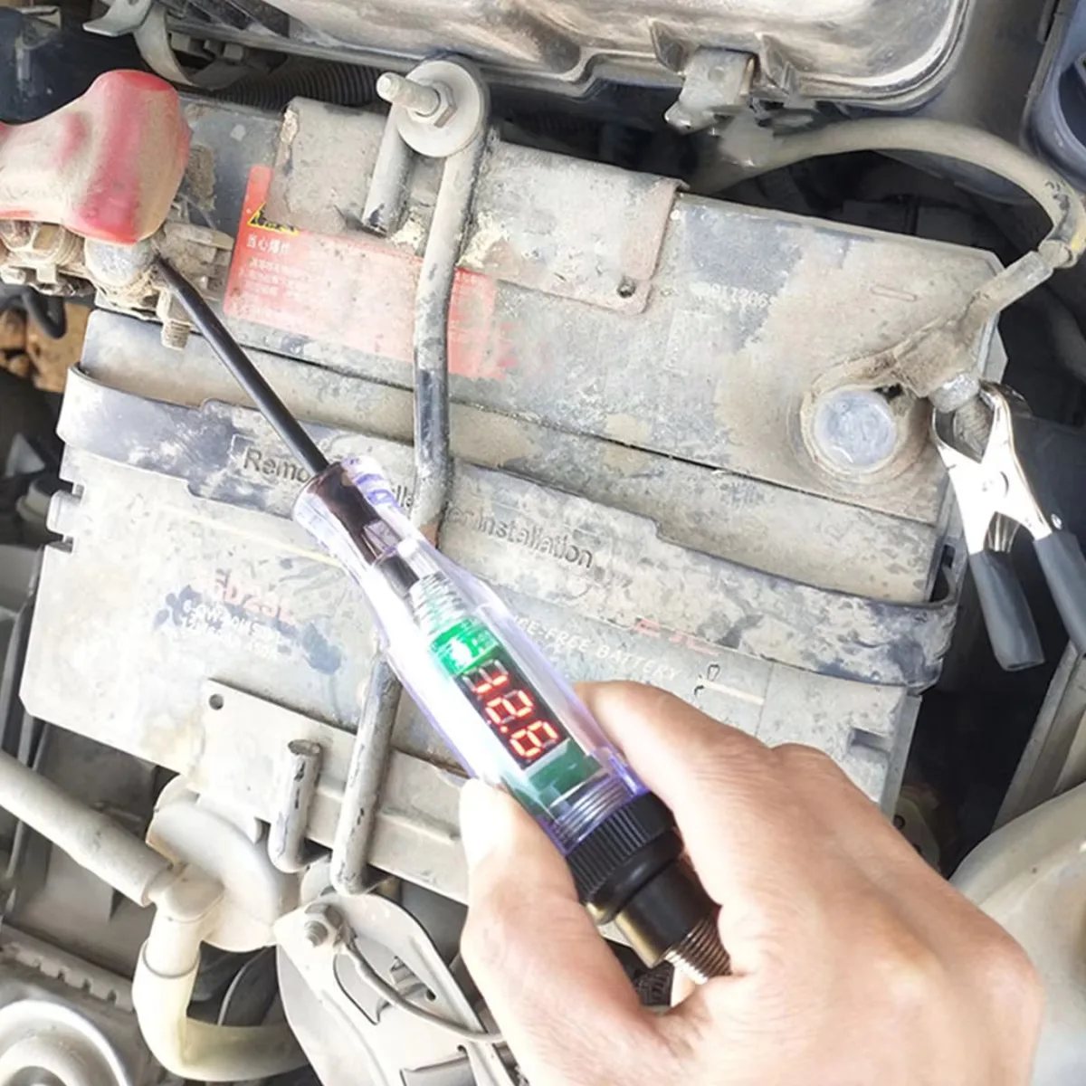 Probador de circuito de voltaje para coche y camión, pluma de prueba de sonda de diagnóstico de coche, bombilla, pluma medidora eléctrica, herramientas de reparación, 6V, 12V, 24V