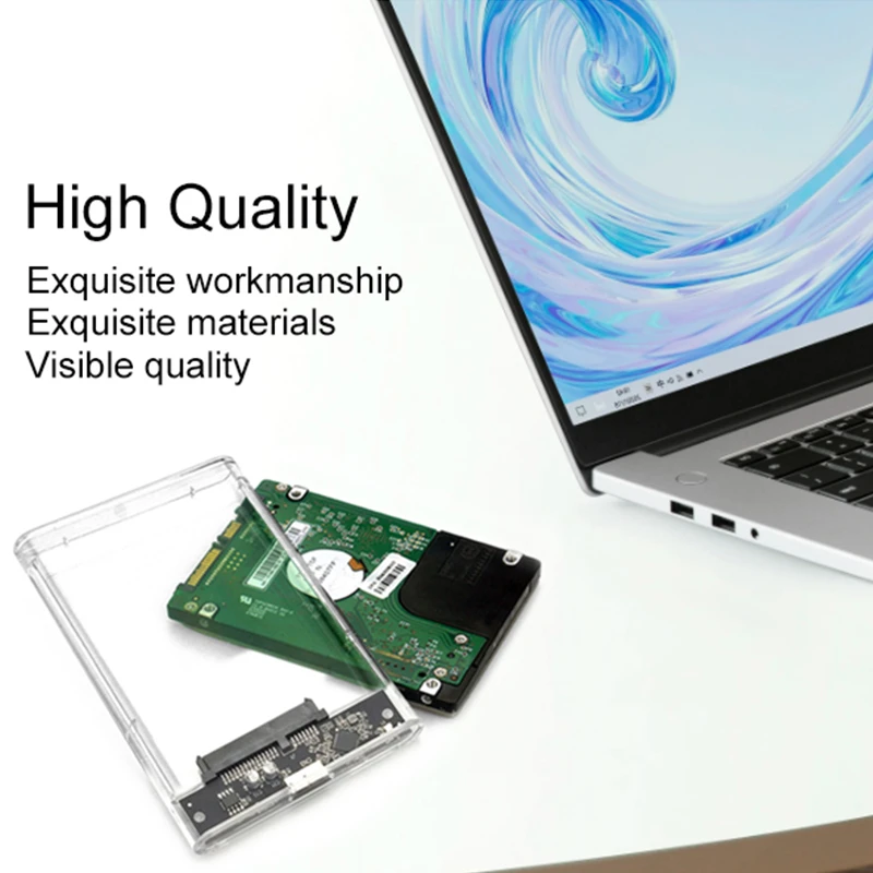 USB 3,0 Microb transparent 2,5 Zoll externe Speicher hülle Sata 5 Gbit/s HDD SSD Festplatten gehäuse Unterstützung Uasp für PC-Laptop