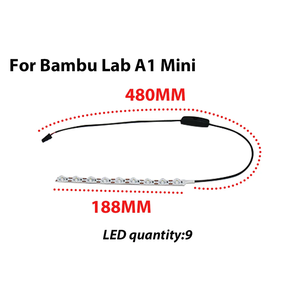 Für Bambu Lab X1 P1 Led Licht Kit A1 A1 Mini Led Licht Streifen Füllen Licht Ra95 24V Super helle Bambulab 3D Drucker Pccessories