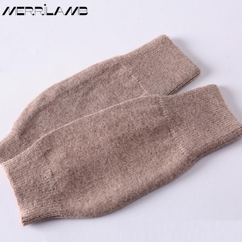 MERRILAMB ファッション女性のカシミヤウールブレンド手袋ユニセックス冬ニットミトン暖かい固体ニット手首手袋