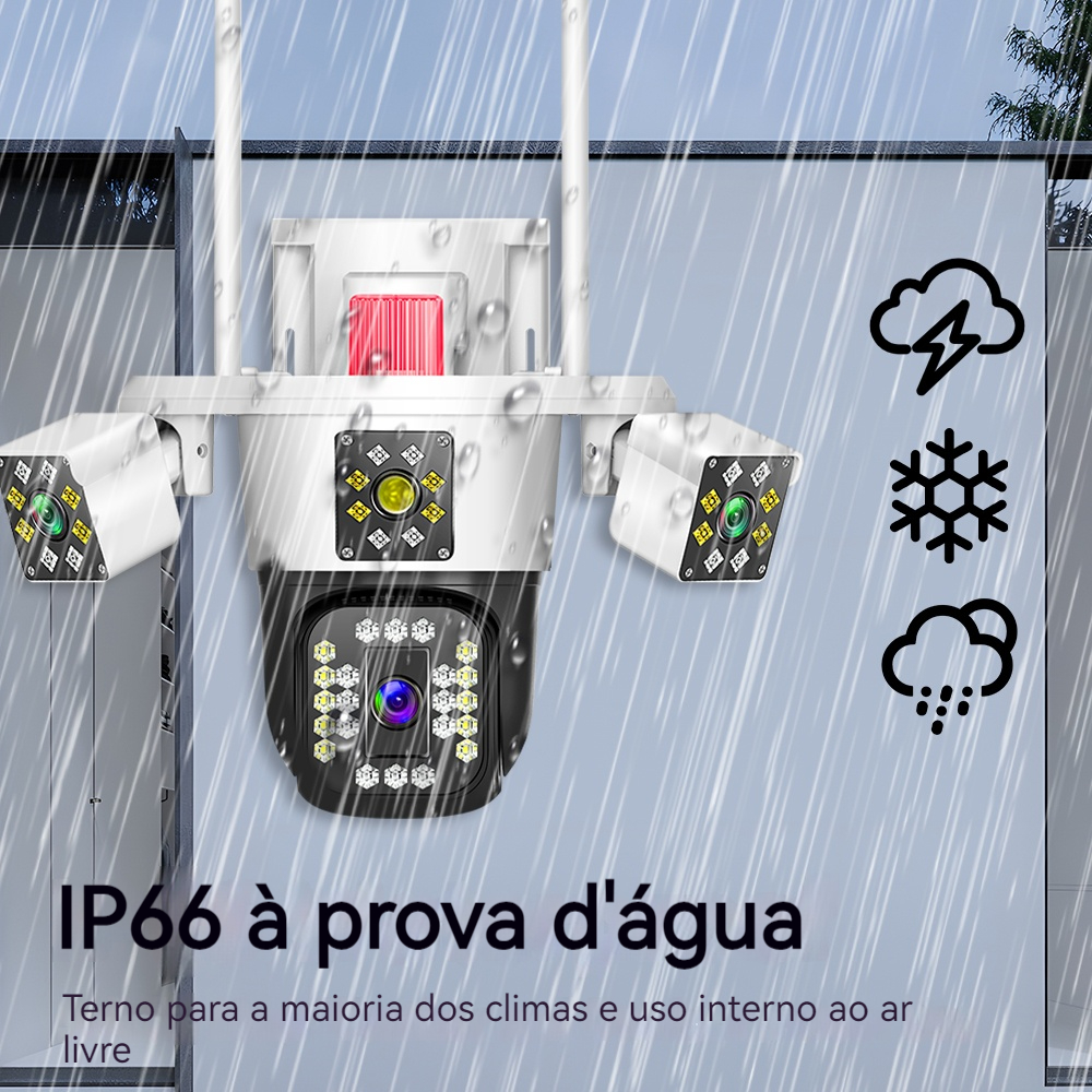 Linook12MP 6K 3 lentes à prova d'água CCTV ao ar livre WIFI câmera de rede de telefone PTZ 360 câmera inteligente câmera de proteção de segurança