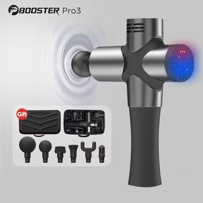 BOOSTER Pro 3, массажный пистолет для глубоких тканей, стимулятор мышц, массажер для тела, фасциальный пистолет, расслабляющий низкий уровень шума для формирования фитнеса