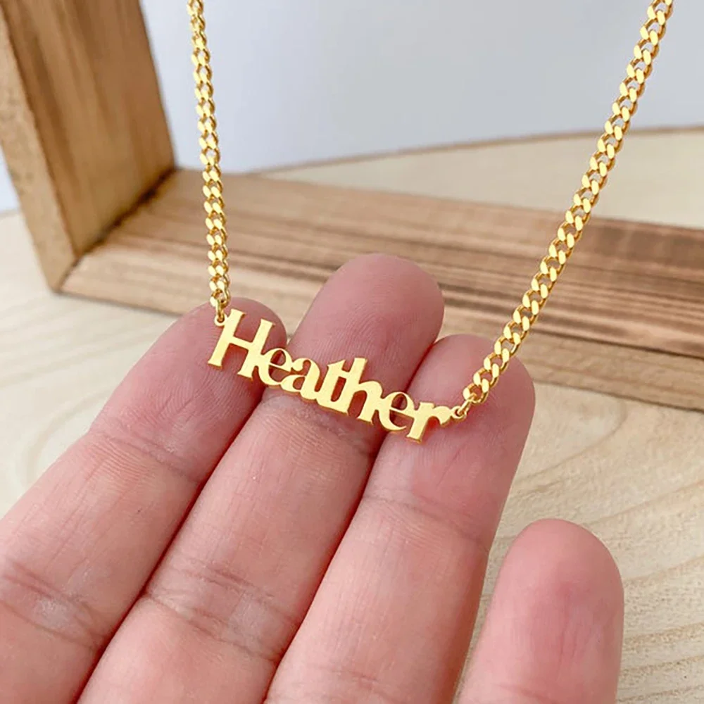 Kunden spezifische Namens kette für Frauen Herren Edelstahl kubanische Kette Halsreif personal isierte Typenschild Anhänger Halsketten Schmuck Geschenk