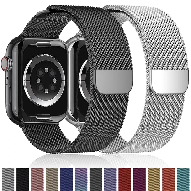 Correa milanesa para Apple Watch Band Ultra 2, 49mm, 44mm, 40mm, 45mm, 41mm, 38mm, 44mm, pulsera F o iWatch Series 9 3 6 5 SE 7 8