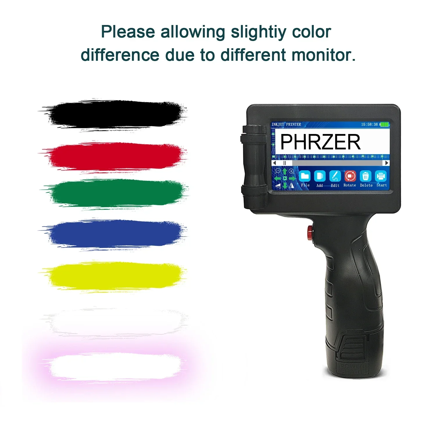 Phezer P17 เครื่องพิมพ์อิงค์เจ็ทมือถือ หมายเลขวันที่ วันหมดอายุ โลโก้ บาร์ QR รหัสชุด วันหมดอายุ 12.7 มม. เครื่องพิมพ์ฉลาก 28 ภาษา