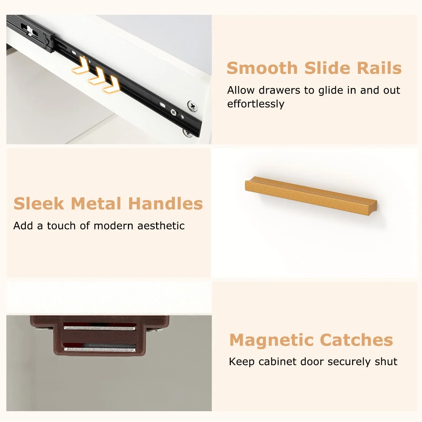 Computer Desk Home Office Desk with Floating Desktop-White