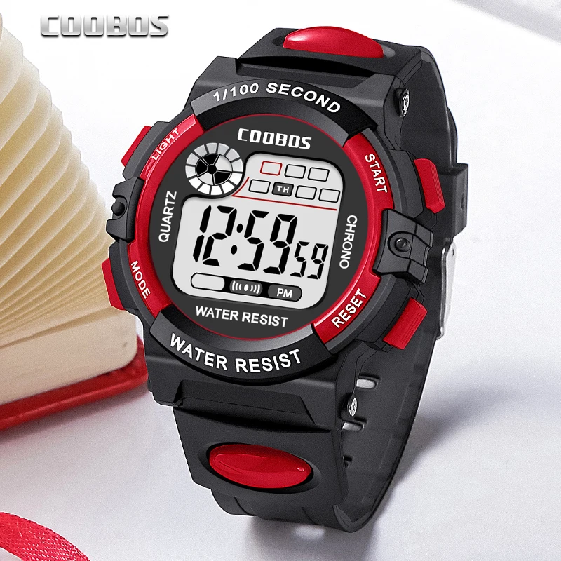 COOBOS Marke Kinder Uhren Led Digital Kinder Uhren Jungen Sport Uhr Student Multifunktionale Armbanduhren relogio infantil