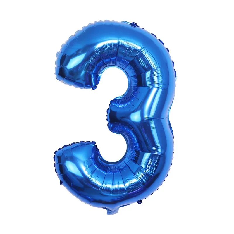 Globo de aluminio de 32 pulgadas, número 0 1, 2, 3, 4, 5, 6, 7, 8, 9, fiesta de cumpleaños para niños y niñas, globos azul profundo, suministro para fiestas, 1 ud.
