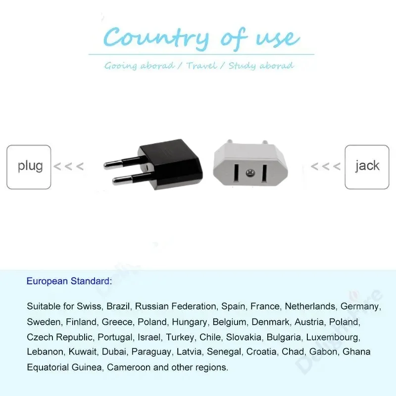 EU Adapter Travel Plug Adapter American CN US To EU Plug Euro Power Plug electrical Adapter AC Electric Socket Outlet
