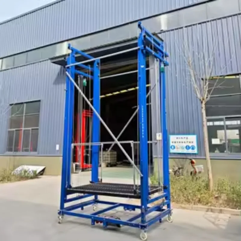 Electric Scaffolding Lift 5M 6M 8M Height Mobile Folding Platform With Remote Control For Construction