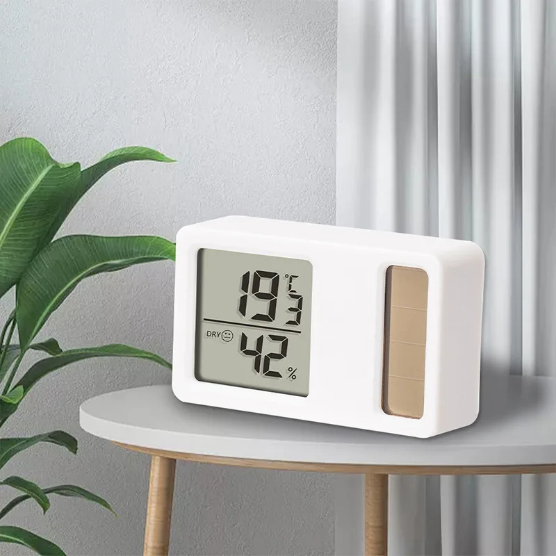 Solar power Temperature and Humidity Meter Mini Portable Humidity Digital Electronic Temperature Detection Meter for Bedroom