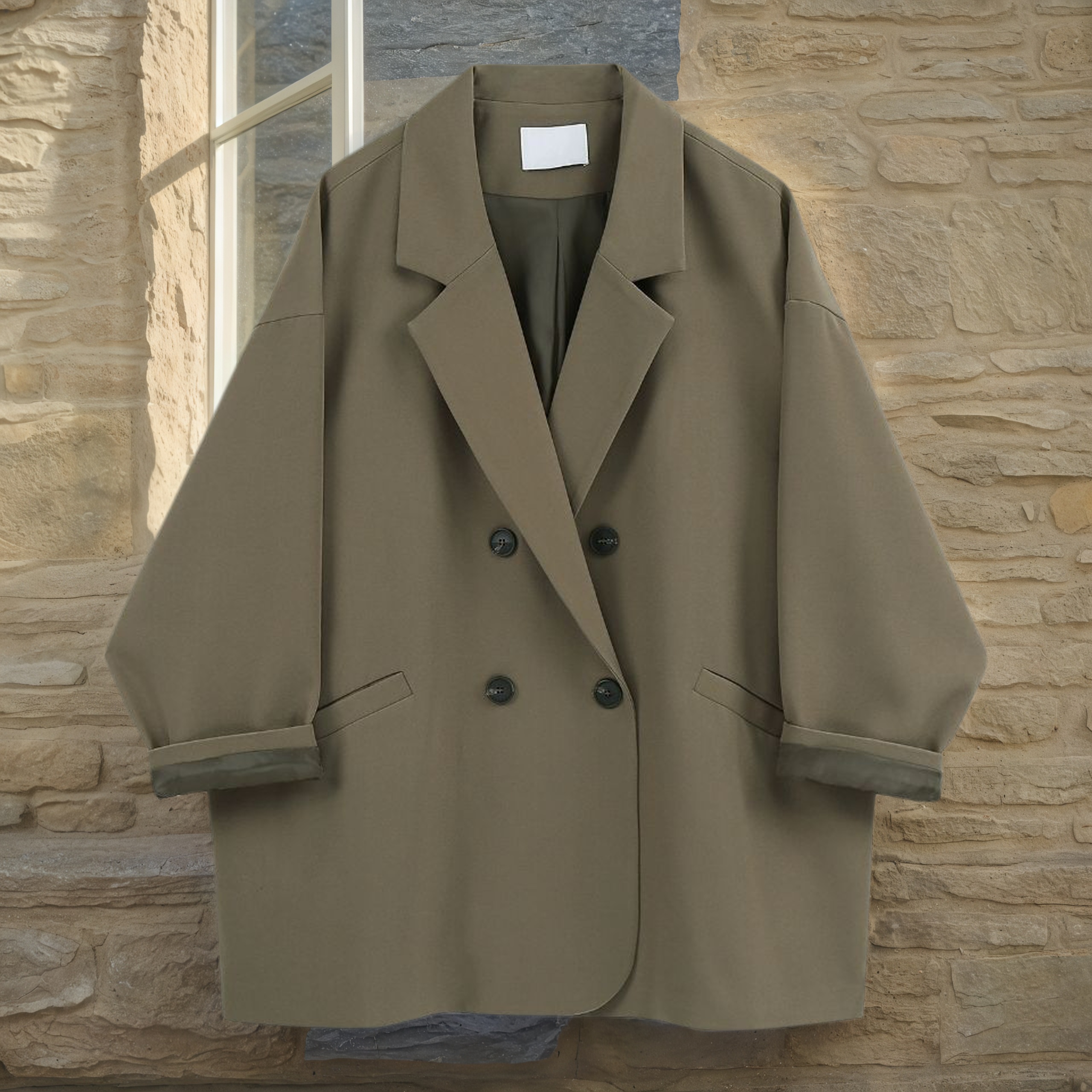 Mode Frauen Blazer Zweireiher Kerb Anzug Jacke 2025, Neue Herbst Vintage Casual frauen Kleidung Streetwear