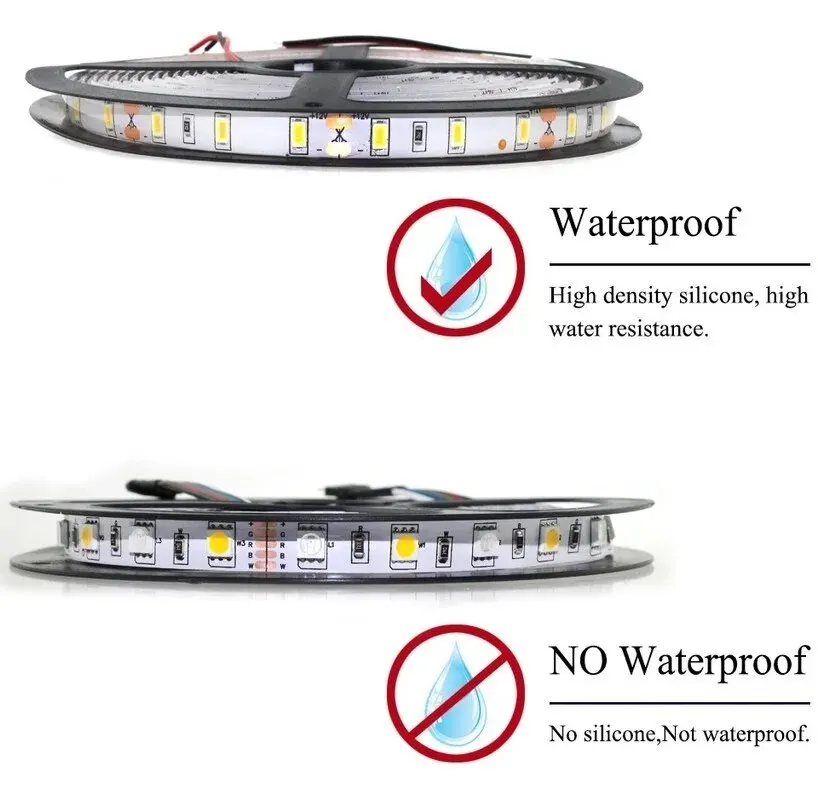 DC 12V LED Strip Light 2835 Waterproof Strip 5M 60LED/M RGB Warm White Strip Tape Lamp Diode Flexible TV Backlight