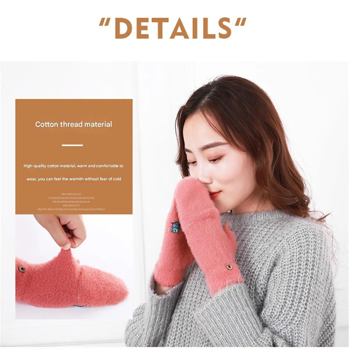 Guantes sin dedos de felpa para mujer, manoplas de invierno suaves y cálidas para estudiantes, guantes con tapa para escribir al aire libre, protección contra el frío engrosada