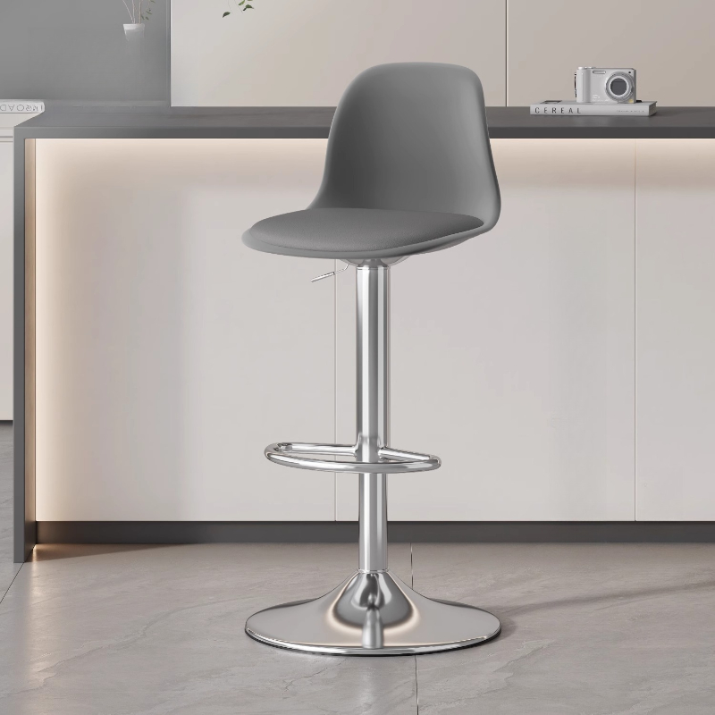 Taburetes de Bar grises minimalistas únicos, taburetes de Bar de cocina italianos ajustables giratorios, muebles resistentes de diseño Sgabello Cucina Alto