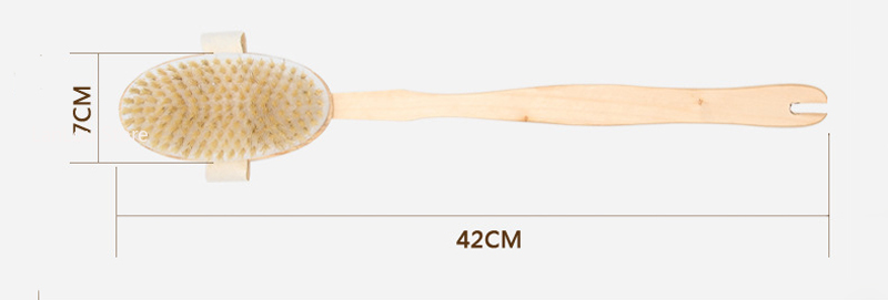 Cepillo corporal de ducha con mango largo desmontable de madera, masaje de baño, cepillo exfoliante corporal, cepillo de lavado para baño, herramientas de baño, 1 ud.