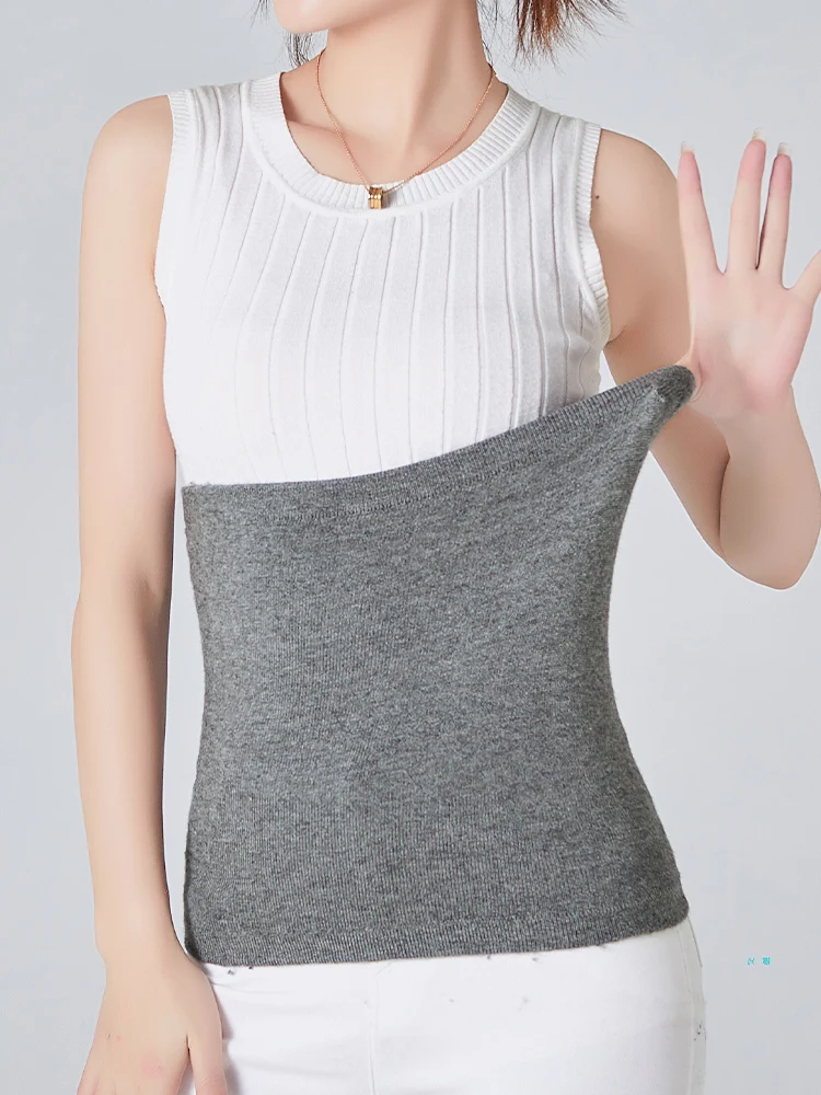 Elastic Innner Brushed Wool Blend Unisex Thermal Waist Support Abdomen Back Warmer Inner Wear Winter Warm Thickening Cummerbund