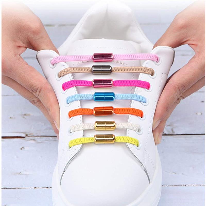 Lacets de chaussures multicolores sans cravate, baskets élastiques pour enfants, adultes et personnes âgées, lacets de course athlétiques à élasticité rapide