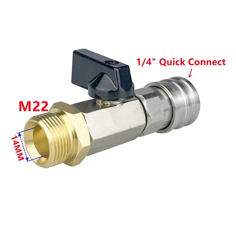 Como se muestra en la figura lavadora de alta presión interruptor de manguera de lavadora de alta presión conector rápido de flujo de agua Material de latón