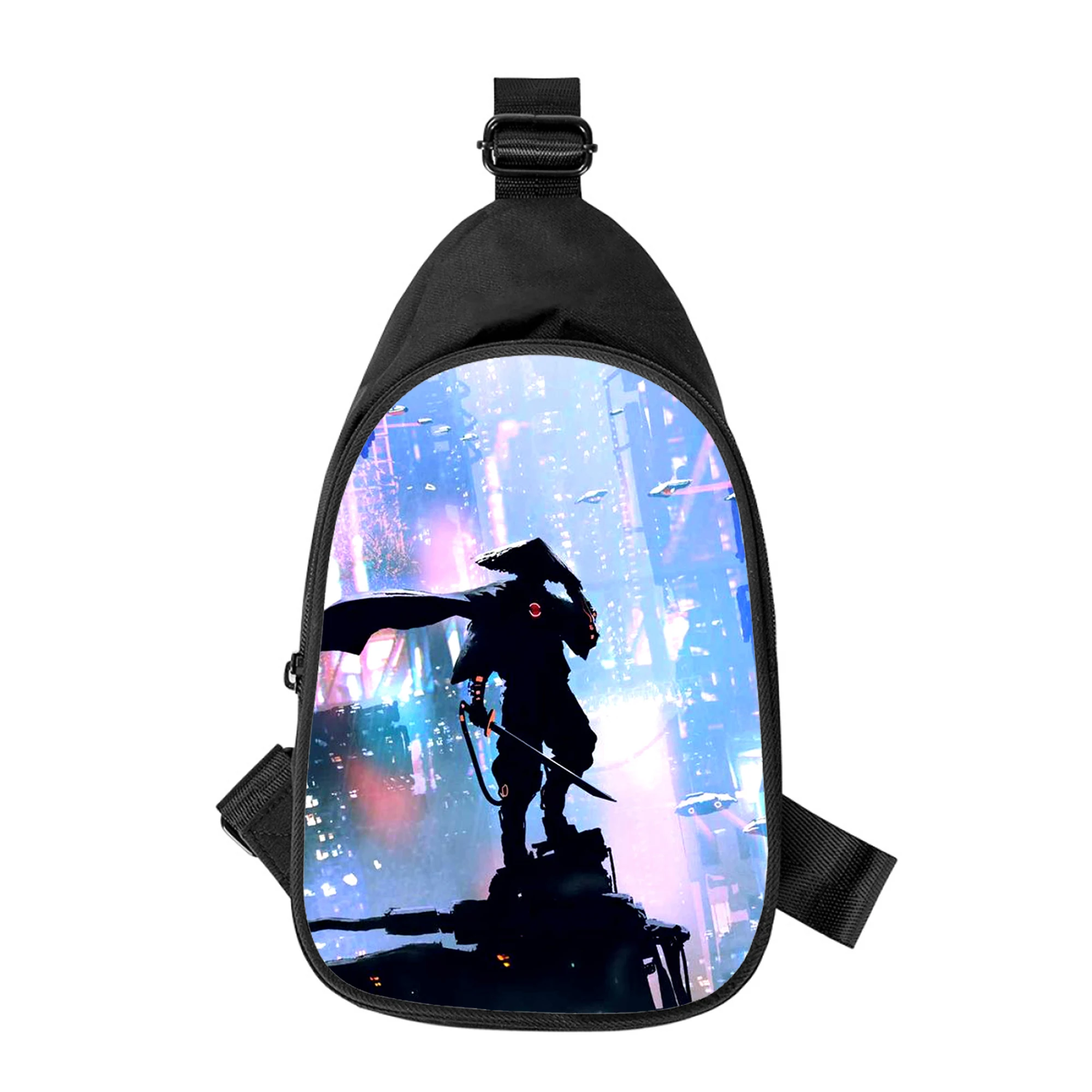 Samurai 3D-Druck neue Männer Kreuz Brusttasche diagonal Frauen Umhängetasche Ehemann Schule Hüft tasche männliche Brust packung