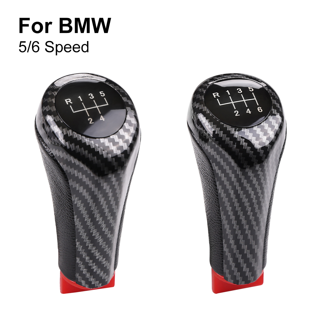 Apto para bmw 1 3 5 6 séries e46 e53 e60 e61 e63 e81 e82 e83 e84 e87 e90 e91 e92 carro 5 6 velocidades botão de mudança de engrenagem de couro