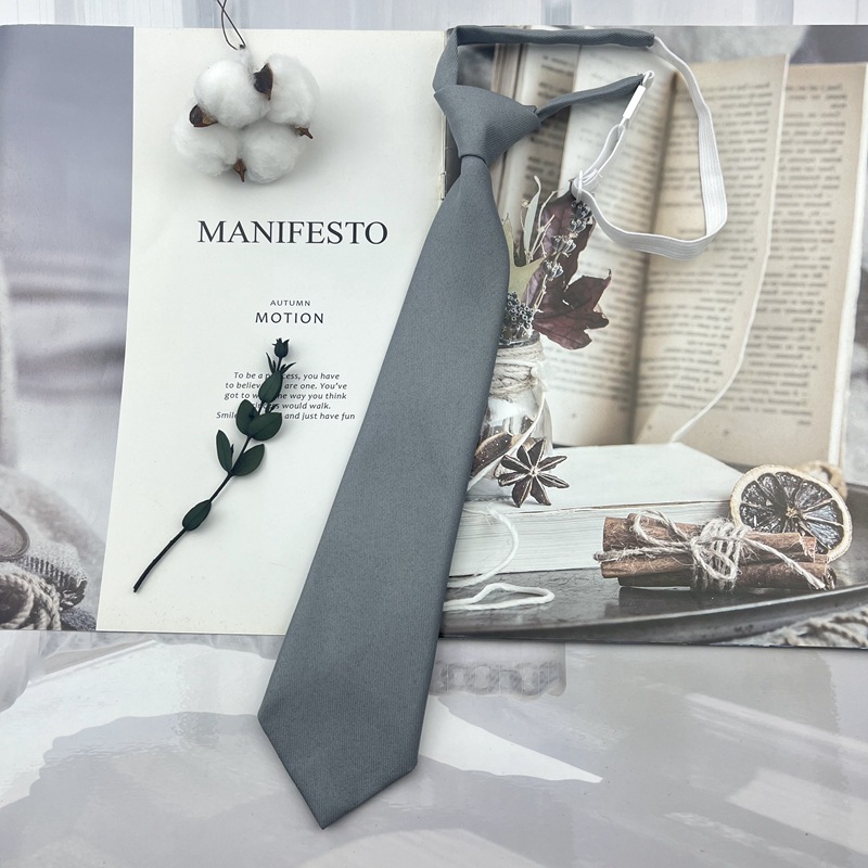 Corbatas JK de moda para estudiantes universitarios, camisa, traje, corbatas marrones sólidas para hombres y mujeres, corbata perezosa, uniforme de soltero, corbata de cuello corto