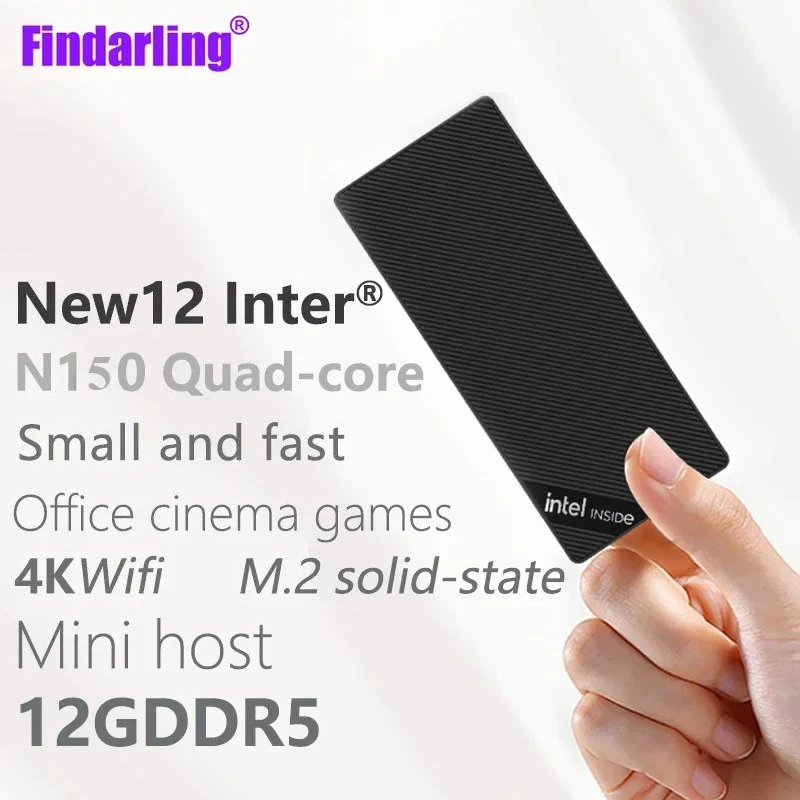 Quard Core ZX05 CPU 12th Intel N150 3.4Ghz, Windows 11 Mini PC LPDDR5 12GB  SSD ,4 Core WIFI BT Desktop