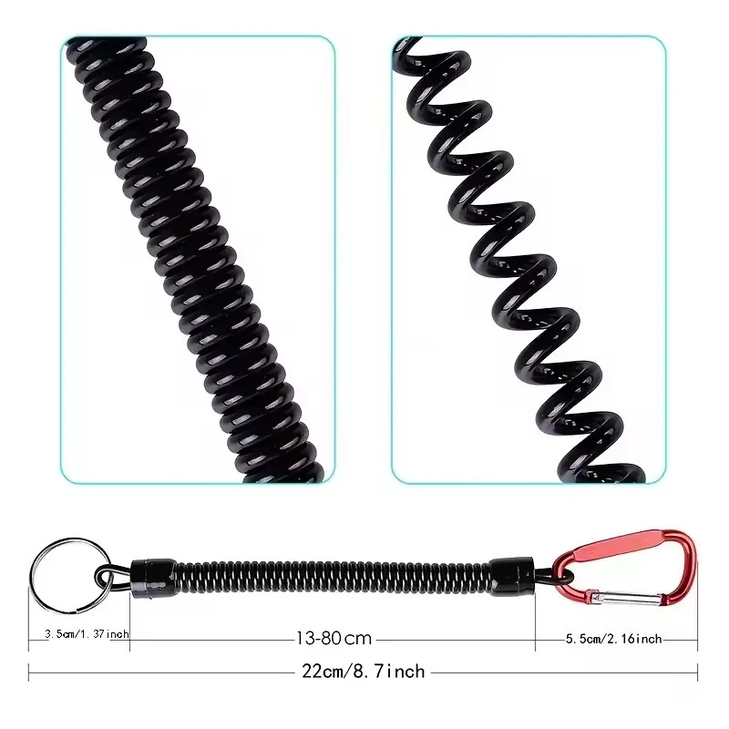 22cm prático pesca pendurado corda extensível mão corda extensível primavera escalada fivela corda de pesca ferramenta de pesca
