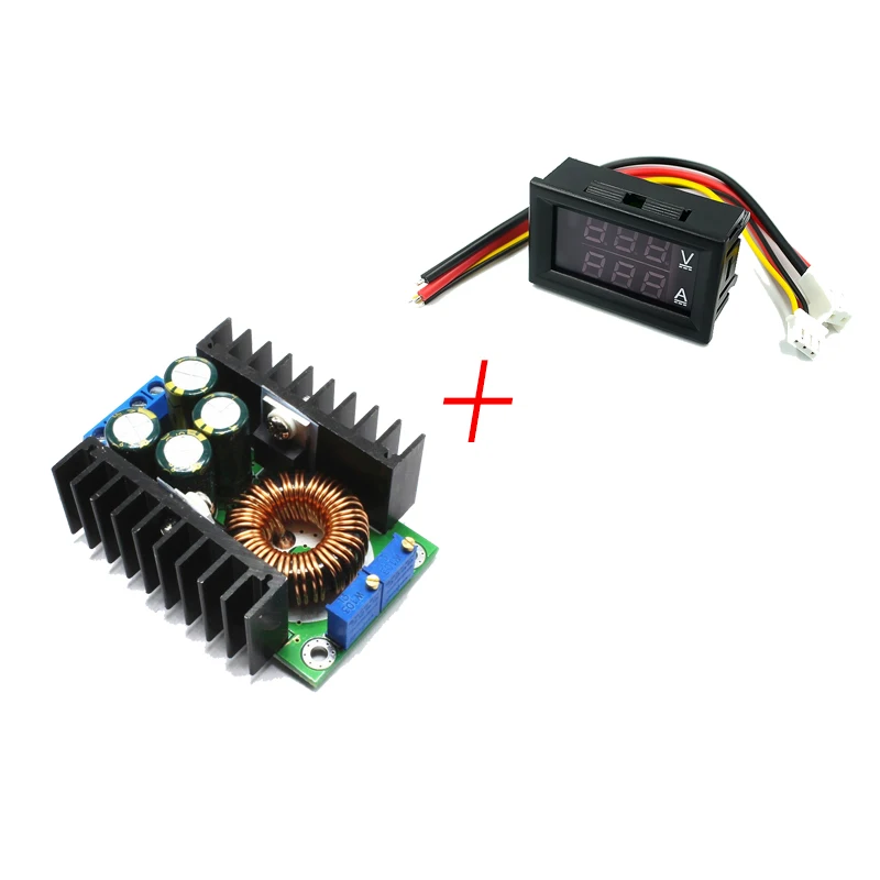 Conversor de impulso dc 9a 300w 150w, conversor buck step down, módulo de potência dc 0-100v 10a, voltímetro digital, amperímetro, display duplo