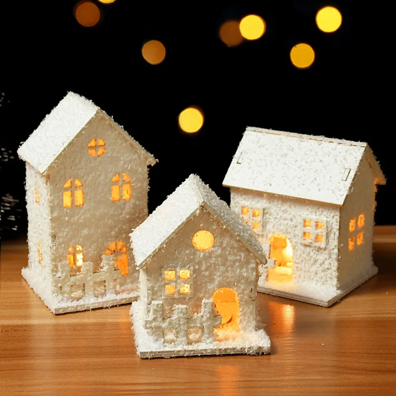 Giáng Sinh Năm 2023 Đèn Led Nhà Gỗ Hoa Tuyết Dạ Quang Tủ Đồ Dùng Trang Trí Giáng Sinh Cho Nhà Xmas Vật Trang Trí Năm Mới Quà Tặng
