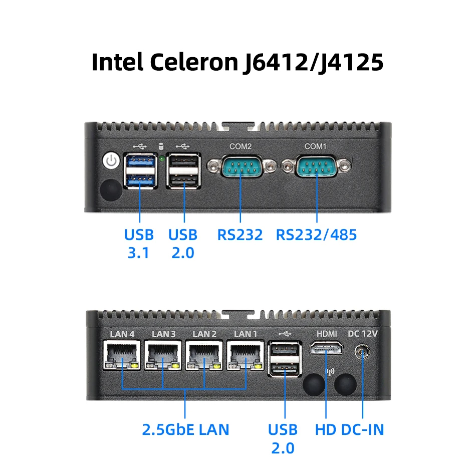 XCY Firewall Router Mini PC Celeron J1900 N100 N5105 J4125 4x 2.5G Ethernet Support Virtualization OpenWrt Pfsense OPNsense EXSI