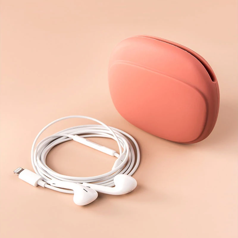 Silicone Wired Headphone Storage Bag Simple Portable Coin Purse Data Cable Organizer