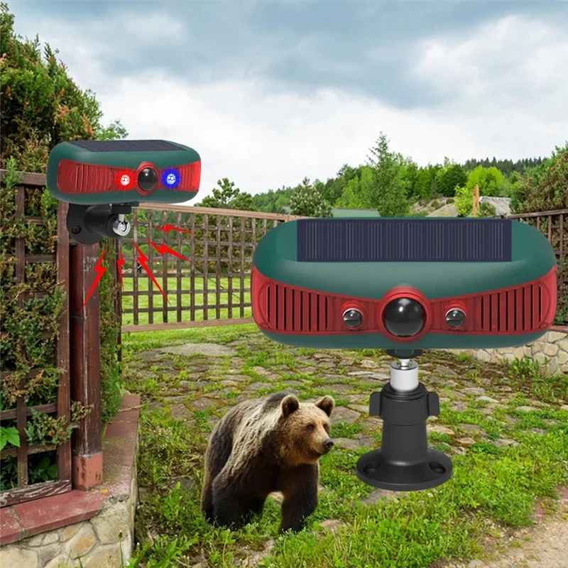 ABUO-Solar Sensor Alarm Solar Sensitive PIR Motion Sensor Barking 129Db Sound Warning
