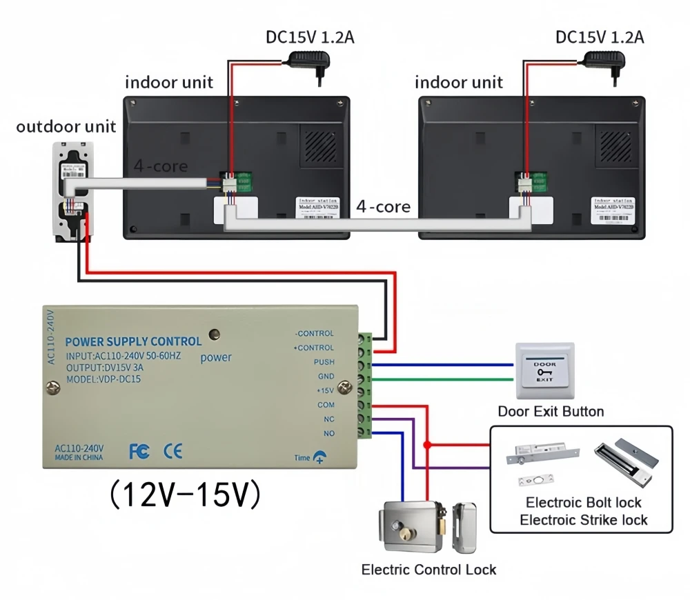 7 Polegada com fio vídeo campainha intercom 800tvl à prova dwaterproof água ao ar livre câmera hd ip55 interfone sistemas para casa apartamento