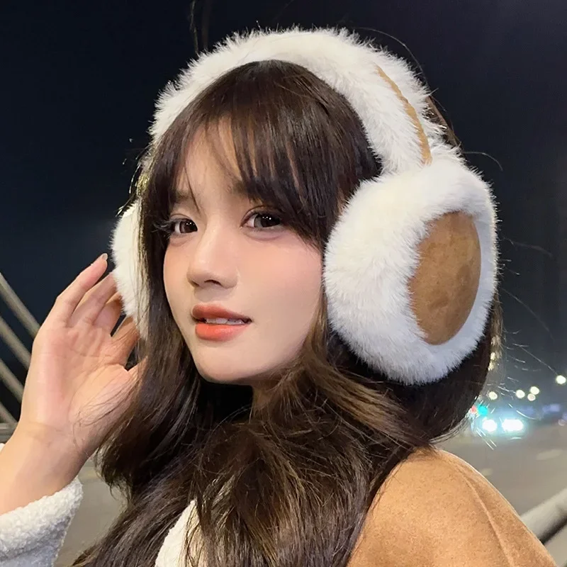 Cache-oreilles en peluche douce, garde au chaud, épais, moelleux, solide, mode, Protection d'extérieur, pliable, pour l'hiver