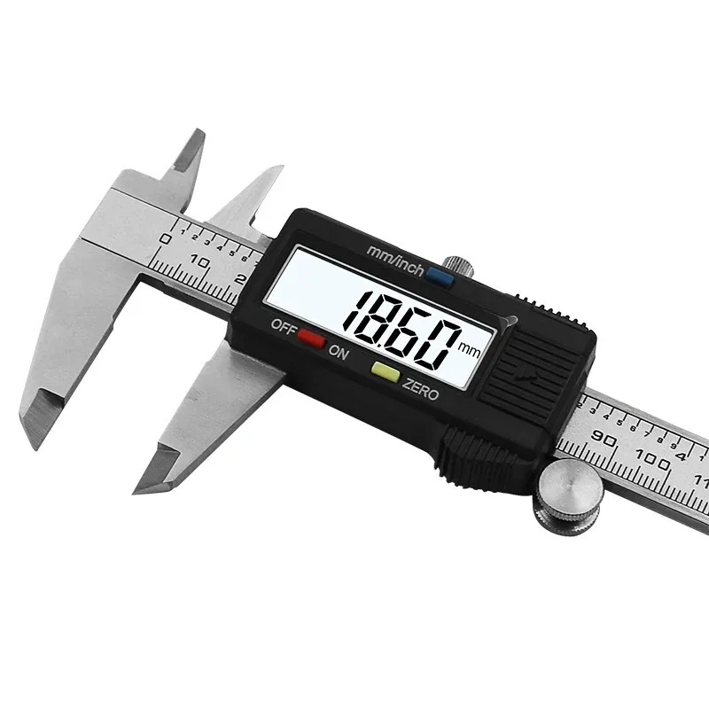 150mm stainless steel digital micrometer, high precision 0.01mm slide foot with data retention and unit conversion for industria