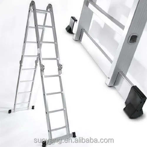 Nova multifuncional diy escada de alumínio 5 vias andaime extensão plataforma escada