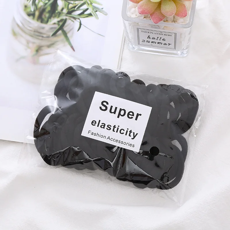 50PCS สีสัน Ealstic ผมเชือกผมหางม้าถือ Scrunchie ยางสําหรับผู้หญิง Basic ไนลอนผมวงยืดหยุ่นไม่มีรอยต่อหญิง