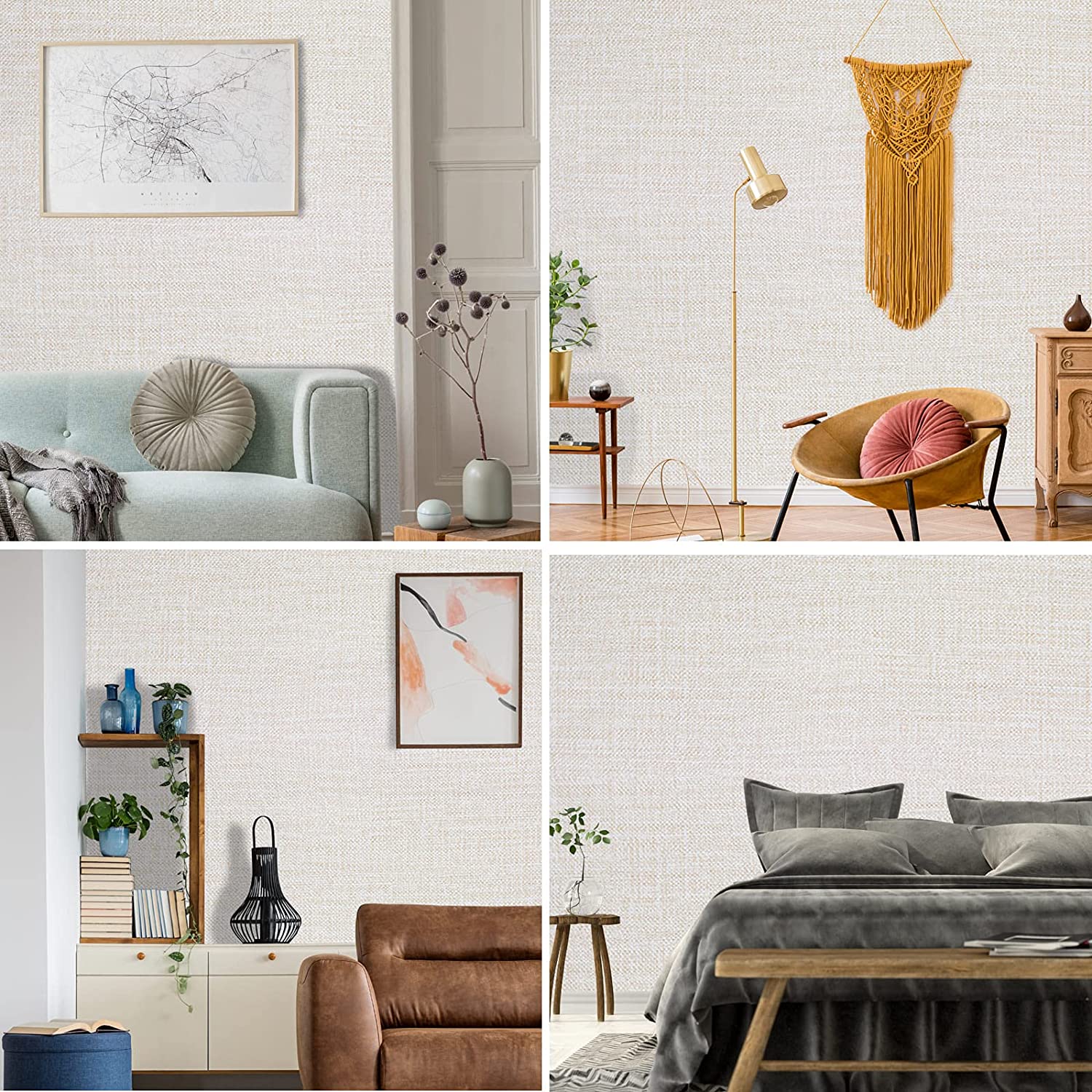 Grasscloth casca e vara papel de parede linho auto adesivo papel de contato removível à prova dwaterproof água para armários bancadas