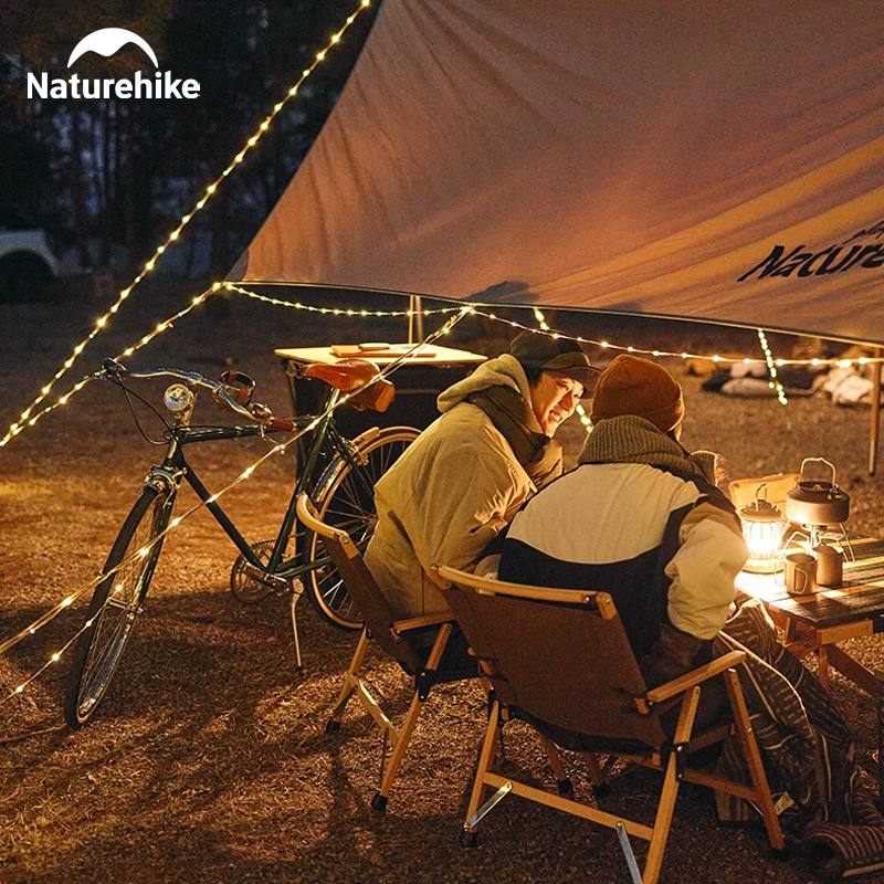 Nature hike 10m camping string light ip44 wasserdicht 8 modi atmosphäre party beleuchtung warn schnur lampe outdoor zelt laterne