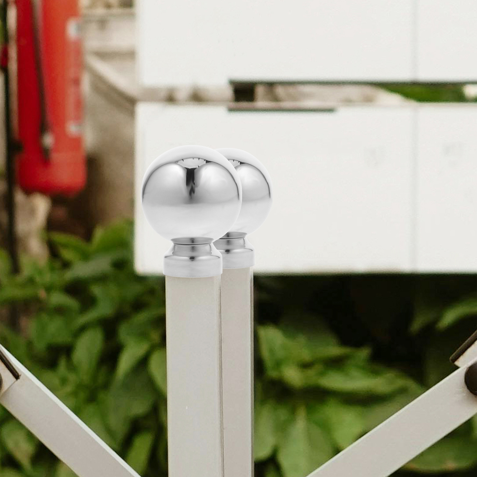 Edelstahl-Hohlkugel-Endstück, dekorative Zaunpfostenkappe, Gartenaufsatz, Außen-Endstück, Metallpfostenkappe, langlebig, leicht