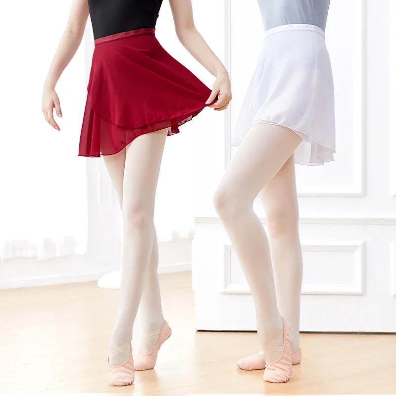 Mulheres saias de dança rendas chiffon ballet saias meninas collants saia ballet prática dança mini saias beachwear cobrir