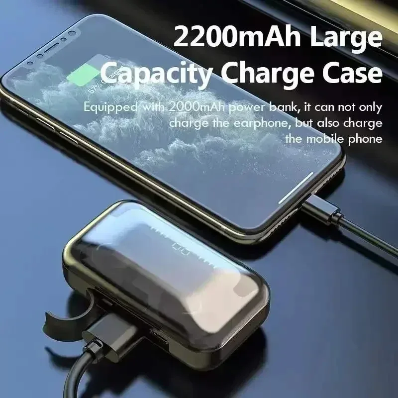 TWS F9-5 Bluetooth 5.3 fone de ouvido sem fio, fones de ouvido, hifi, estéreo, esportes, fones de ouvido à prova d'água, fones de ouvido, aparelhos auditivos com microfone, handfree